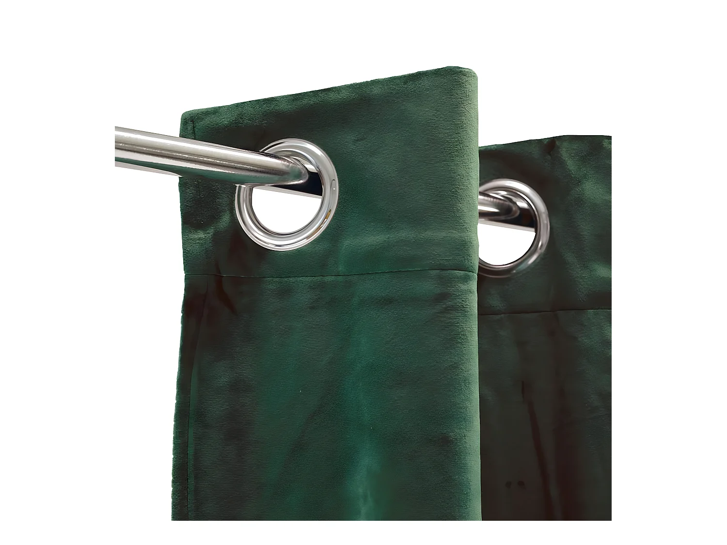 VELOURS - Rideau toucher velours vert foncé 140x250