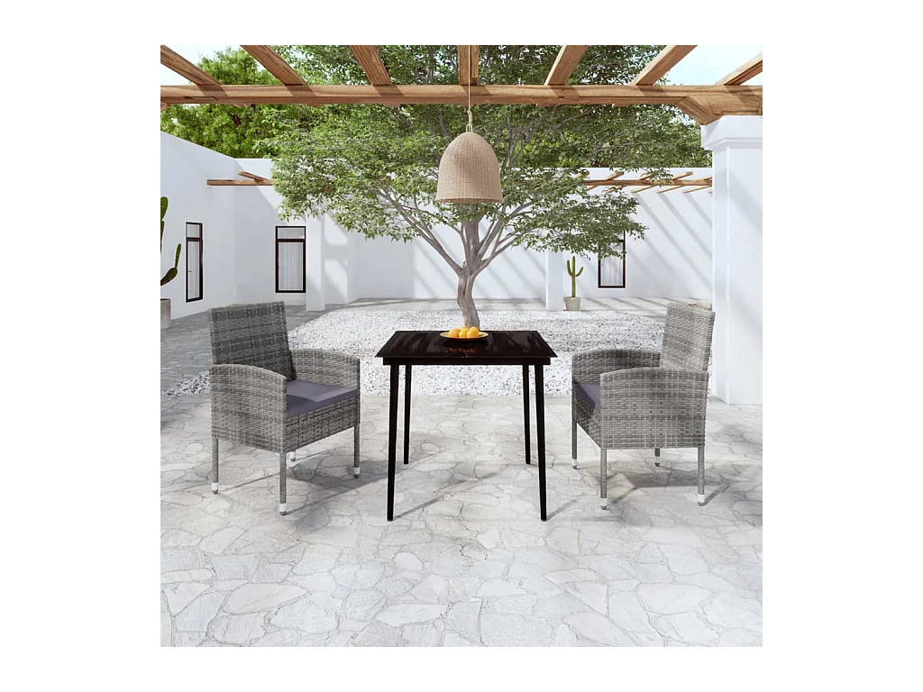 Ensemble de salle à manger de jardin 3 pcs Anthracite BE86663