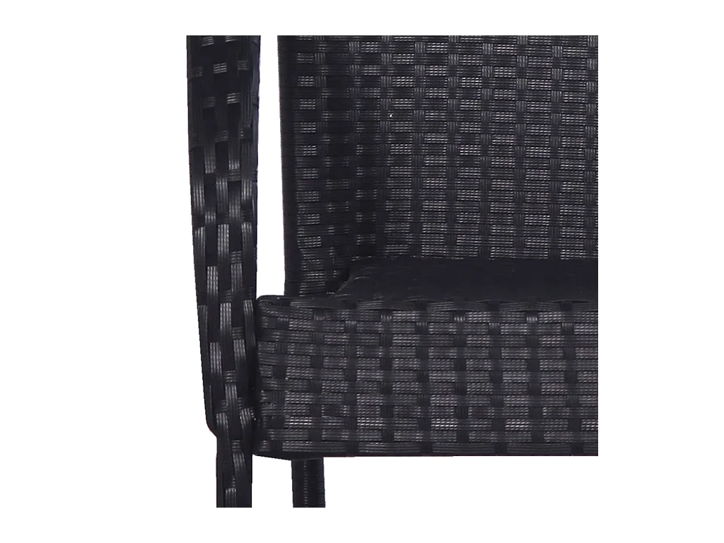 5-delige Tuinset poly rattan zwart NL856931