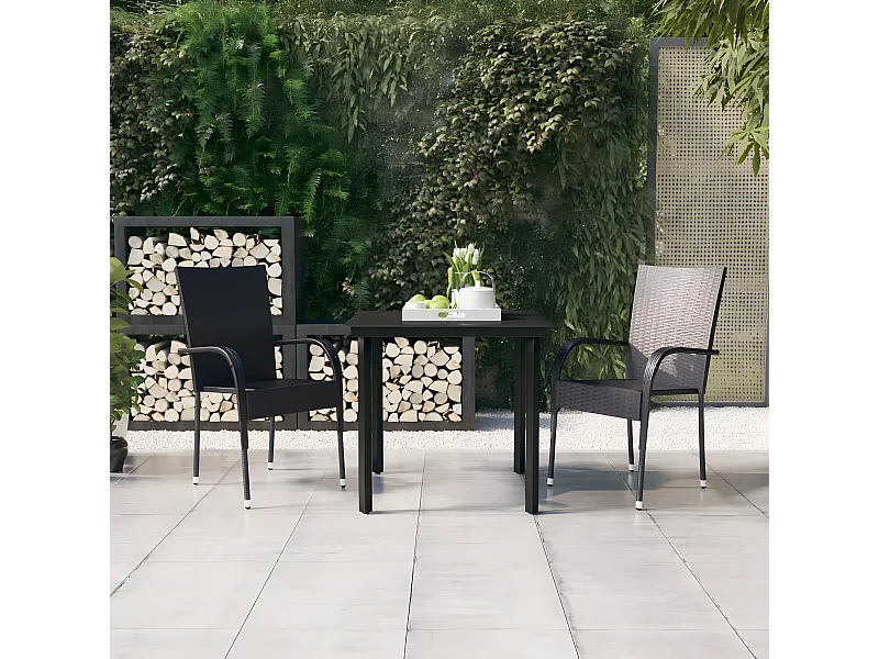 Ensemble de salle à manger d'extérieur 3 pcs Noir BE62529