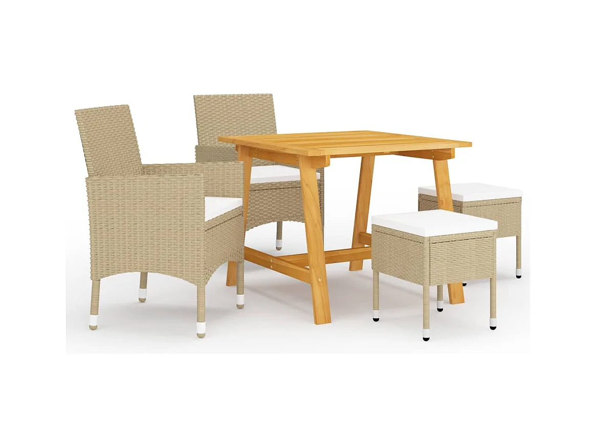 Ensemble de salle à manger de jardin 5 pcs Beige BE11322