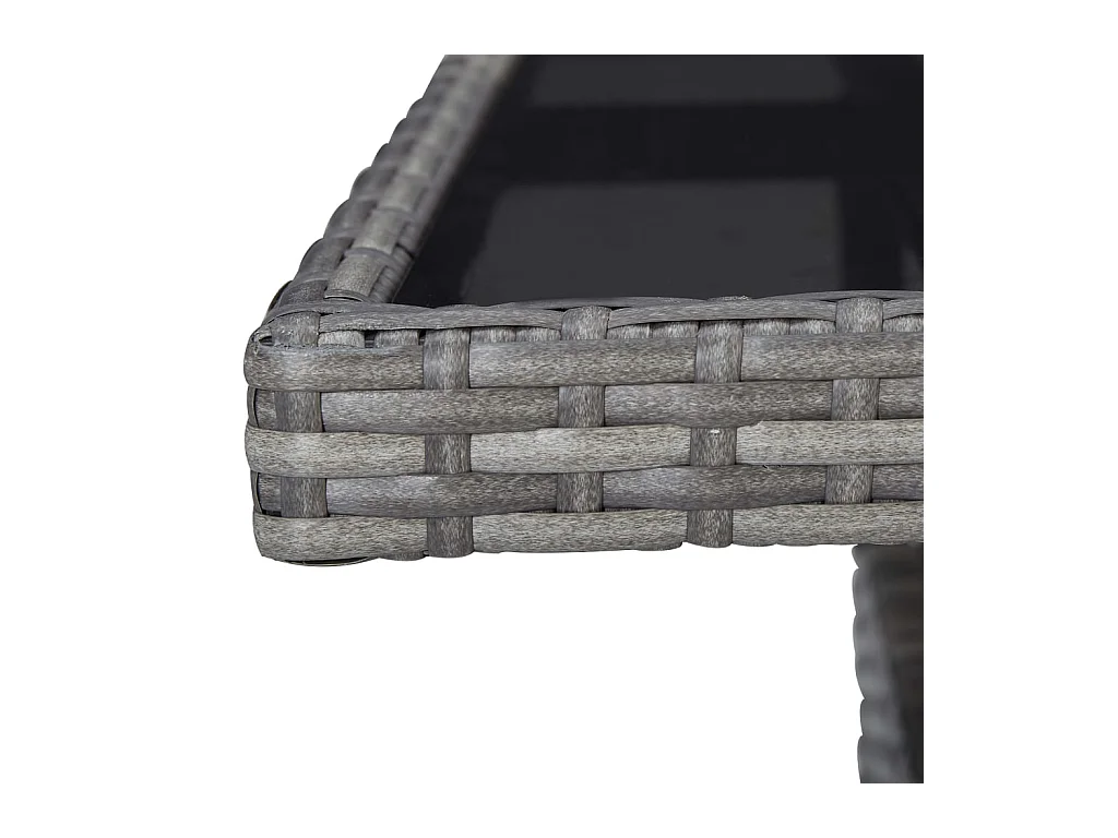 3 pcs conjunto de jantar para jardim vime PE e acácia cinzento PT843851