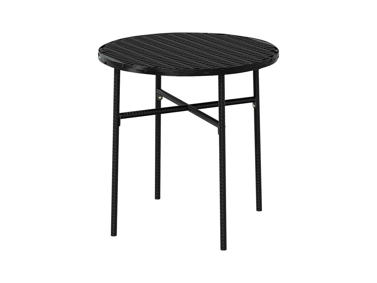 3-tlg. Garten-Essgruppe,Gartensitzgruppe Poly Rattan Schwarz -gkd62898