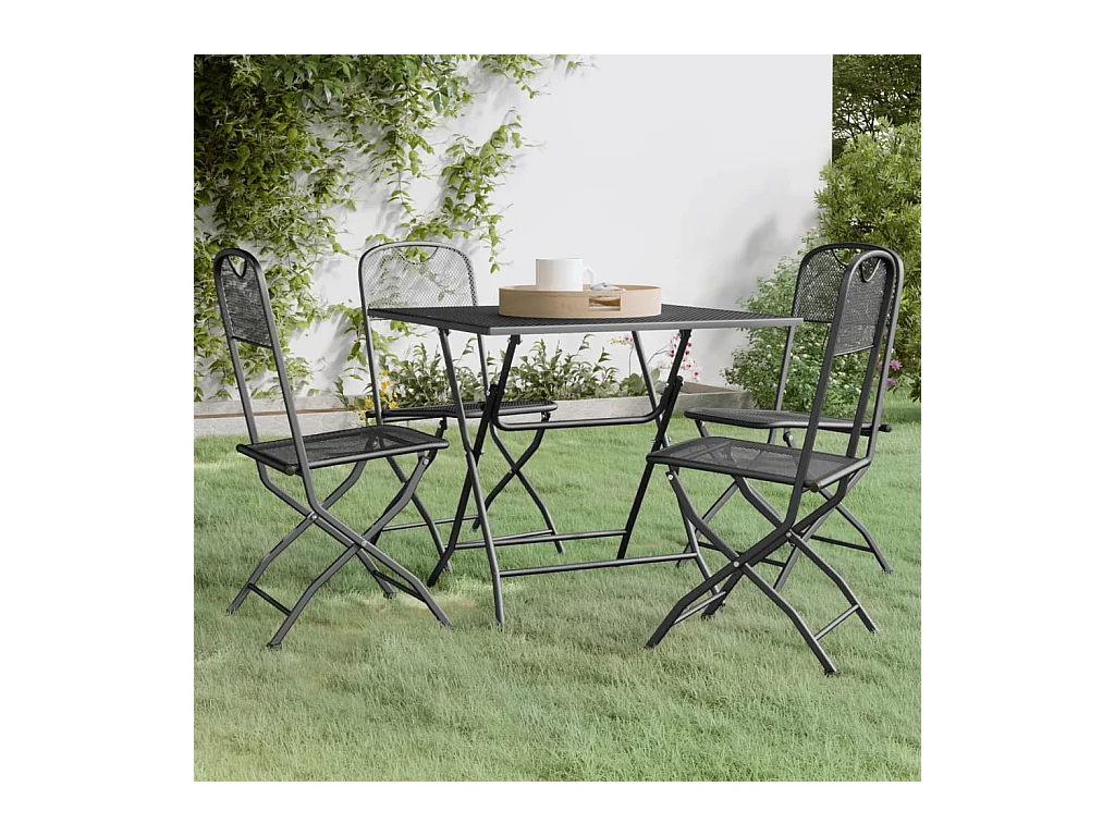 Salle à manger de jardin 5 pcs Maille Métal Anthracite BE51826