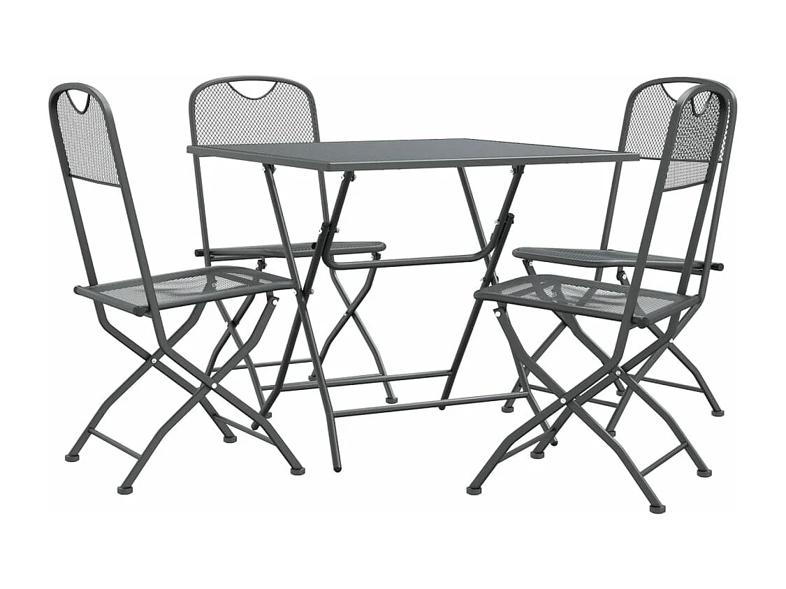 Salle à manger de jardin 5 pcs Maille Métal Anthracite BE51826