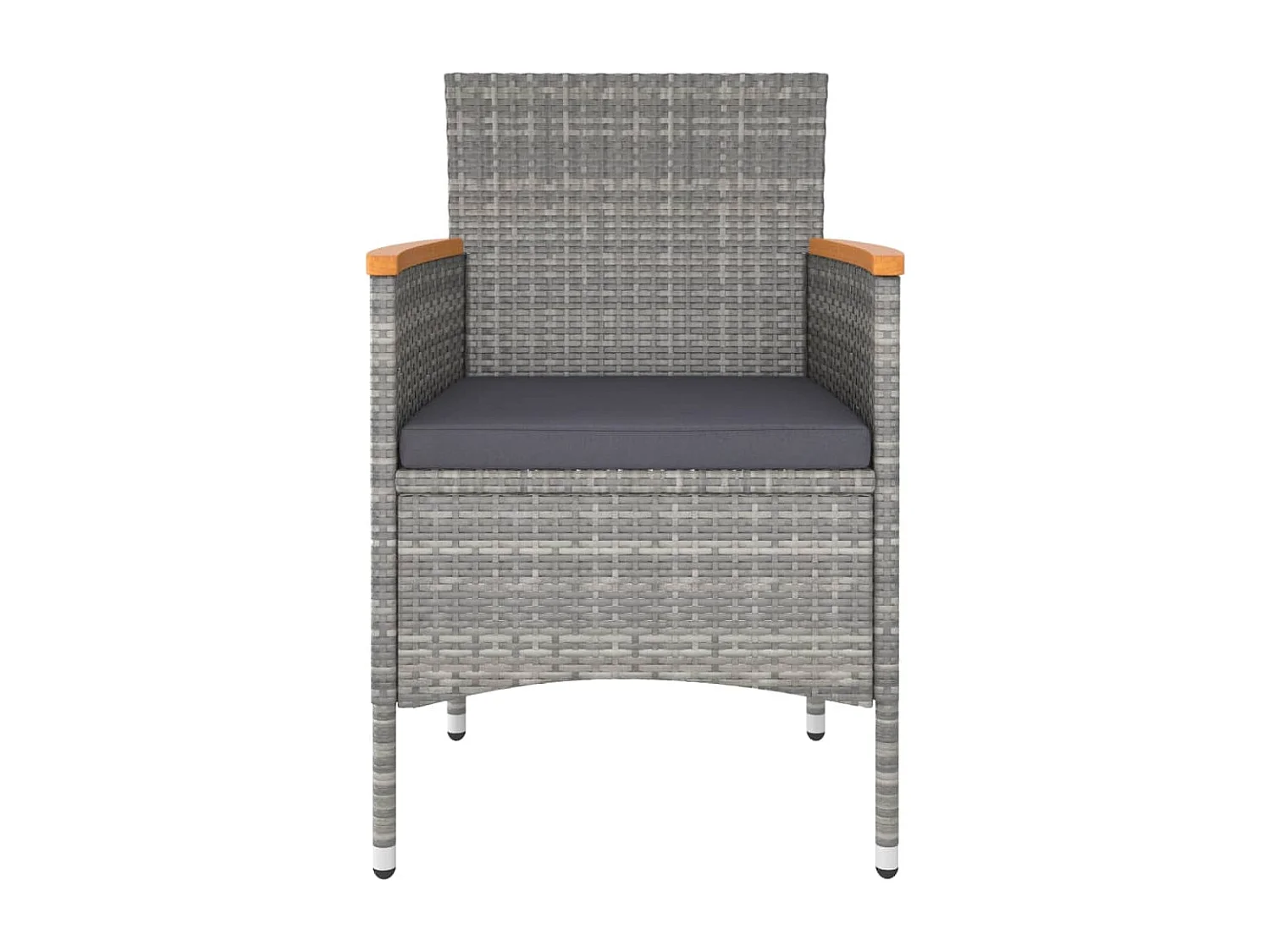 Jeu de chaise et tabouret de jardin 4 pcs Résine tressée Gris REO90925