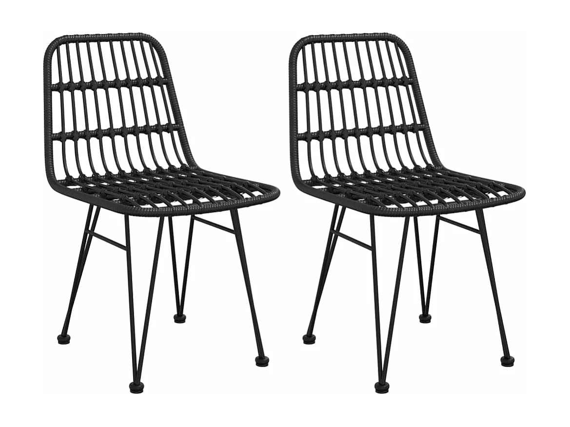 Ensemble à manger de jardin 3 pcs Noir Résine tressée BE67102