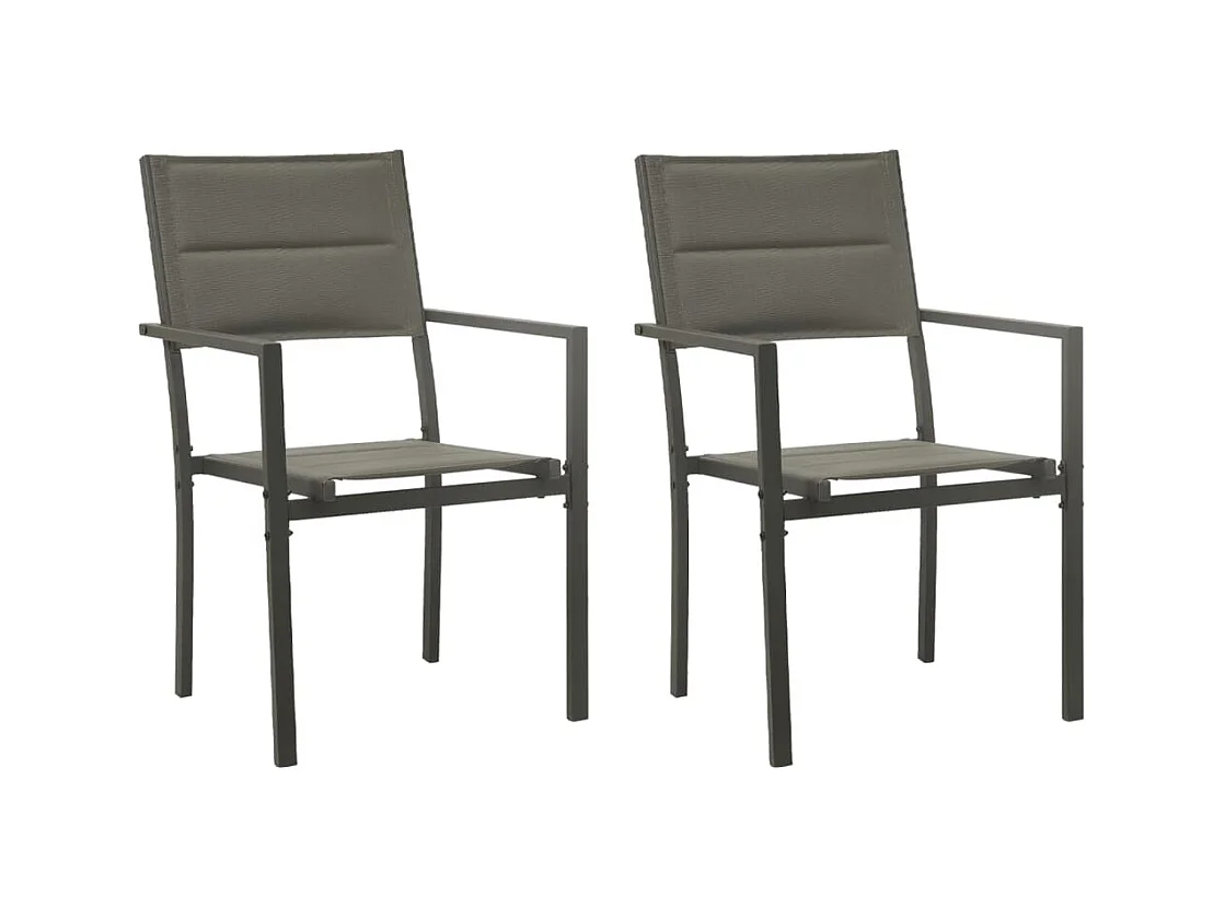 Comedor de jardín 3 piezas acero y textilene negro YOE55372