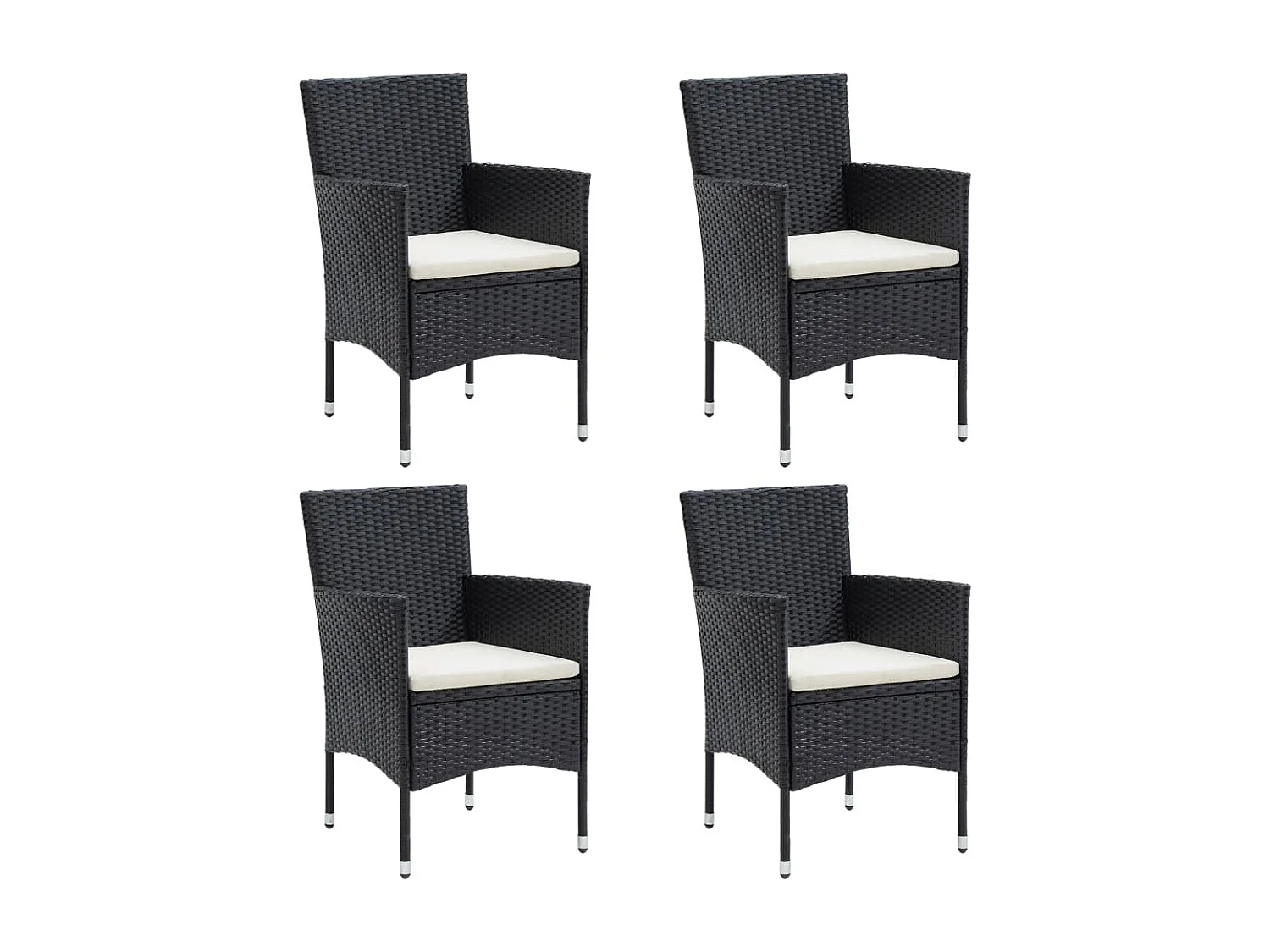 5-tlg. Garten-Essgruppe,Gartensitzgruppe mit Kissen Schwarz -gkd34387