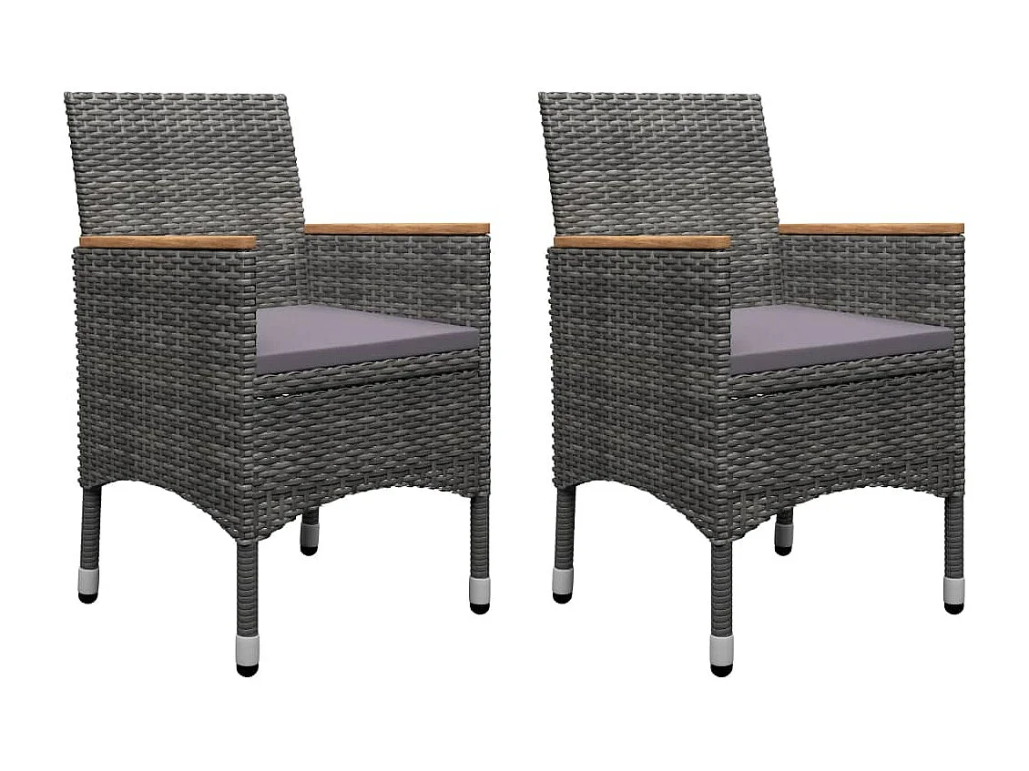 Ensemble de salle à manger de jardin 3 pcs Gris GFDF99012