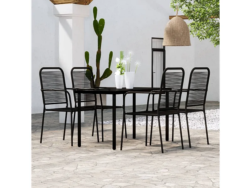 Ensemble de salle à manger de jardin 5 pcs Noir BE32630
