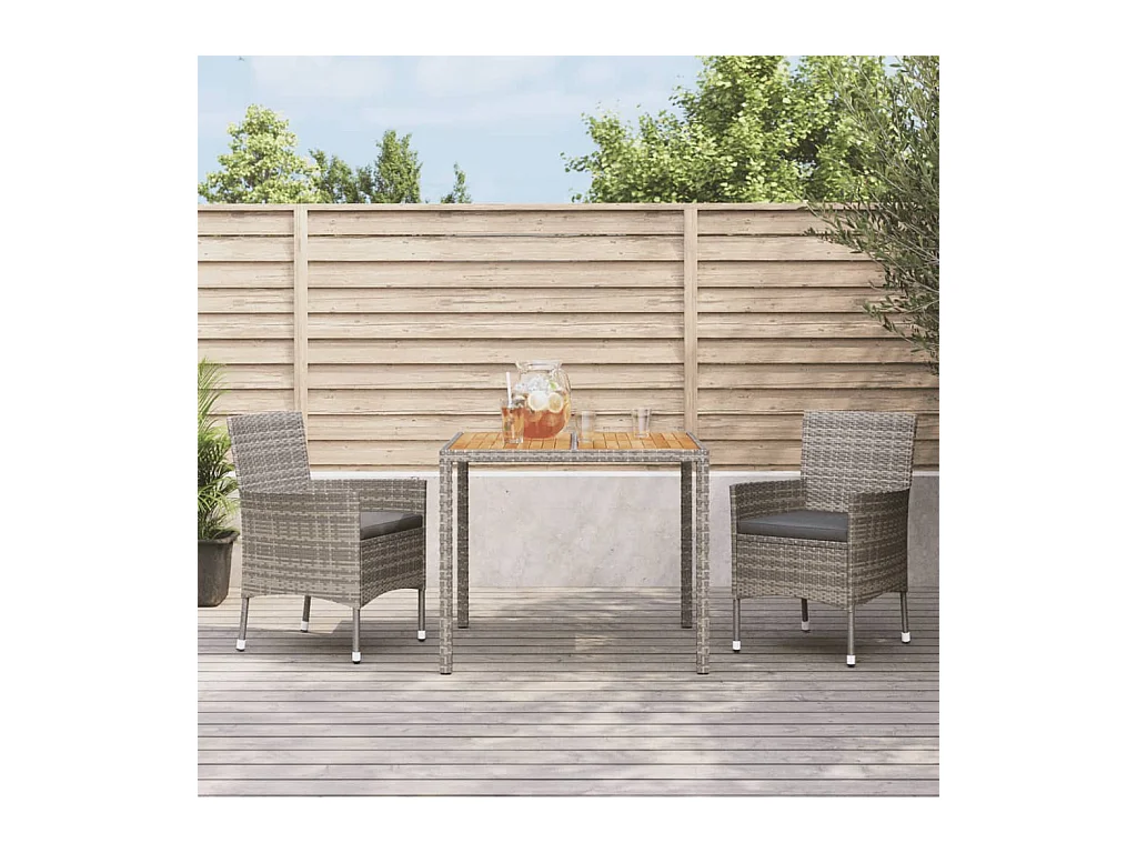 3-delige Tuinset met kussens poly rattan grijs NL893425