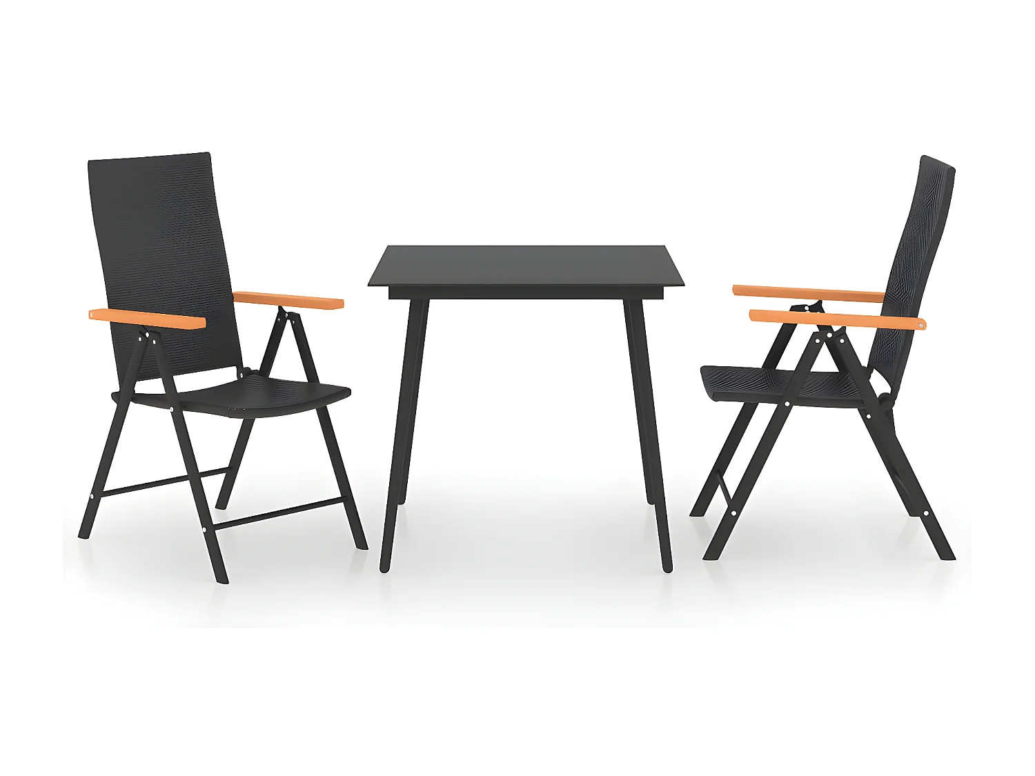 Ensemble de salle à manger de jardin 3 pcs Noir et marron BE69537