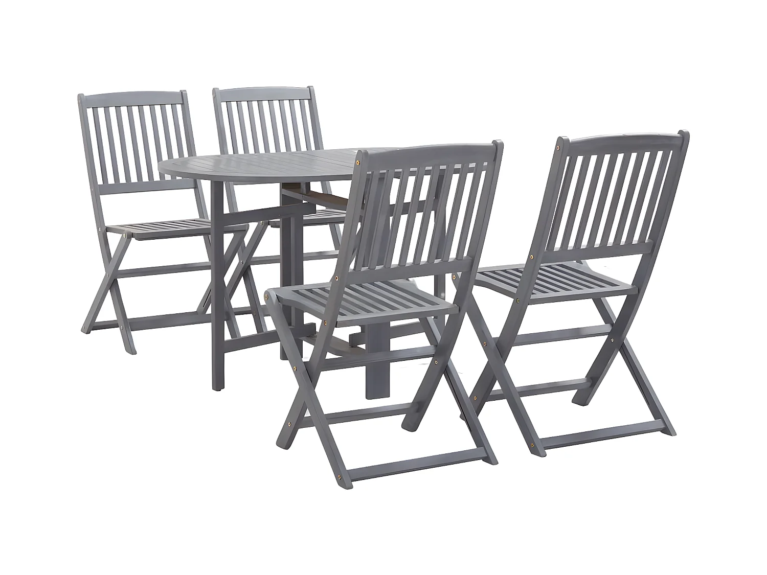 Salle à manger de jardin 5 pcs Bois d'acacia massif Gris BE47018