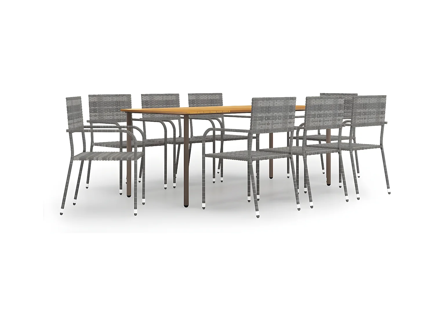 9-delige Tuinset poly rattan antracietkleurig NL279591