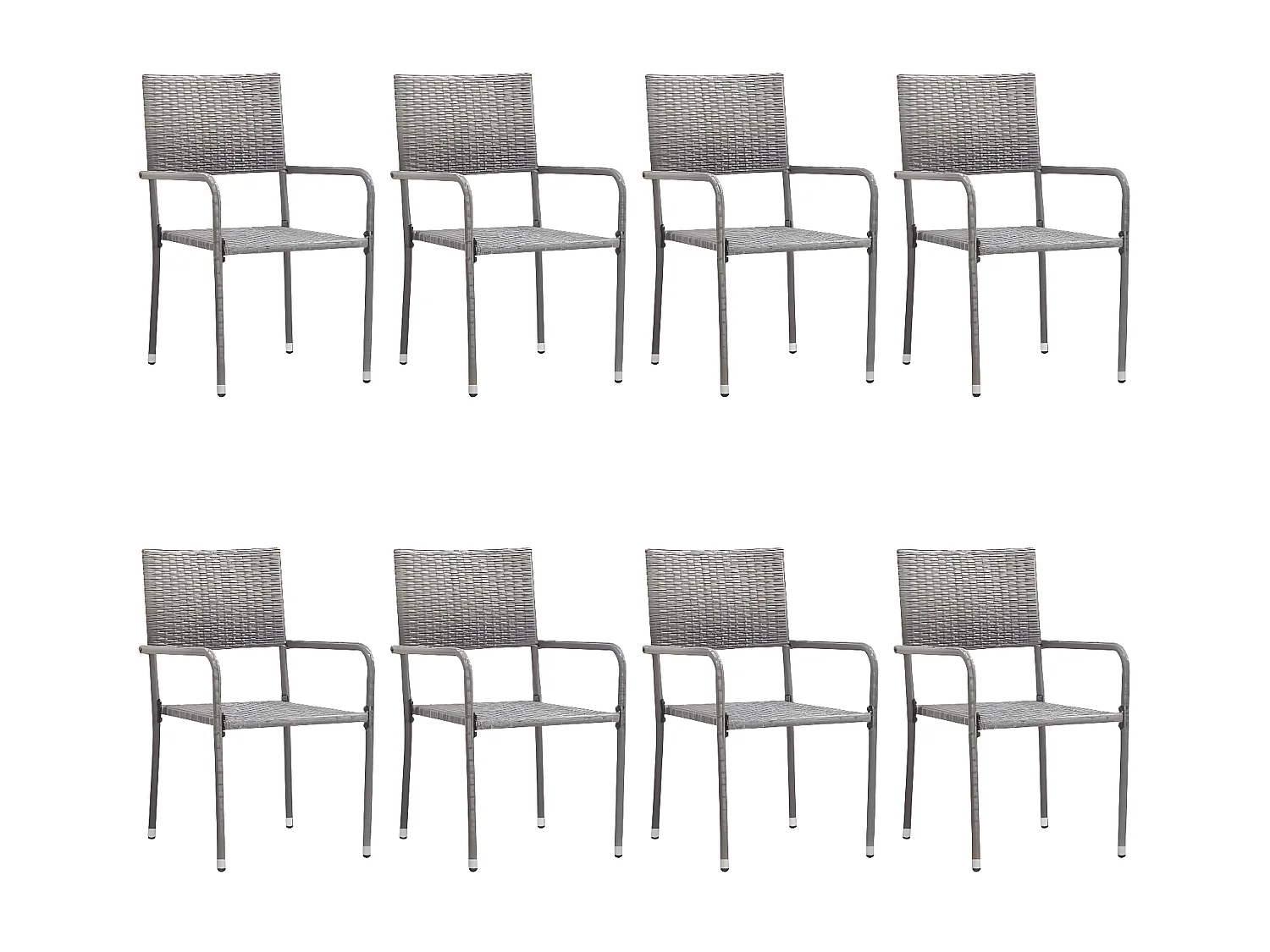 Ensemble à dîner de jardin 9 pcs Résine tressée Anthracite BE24331