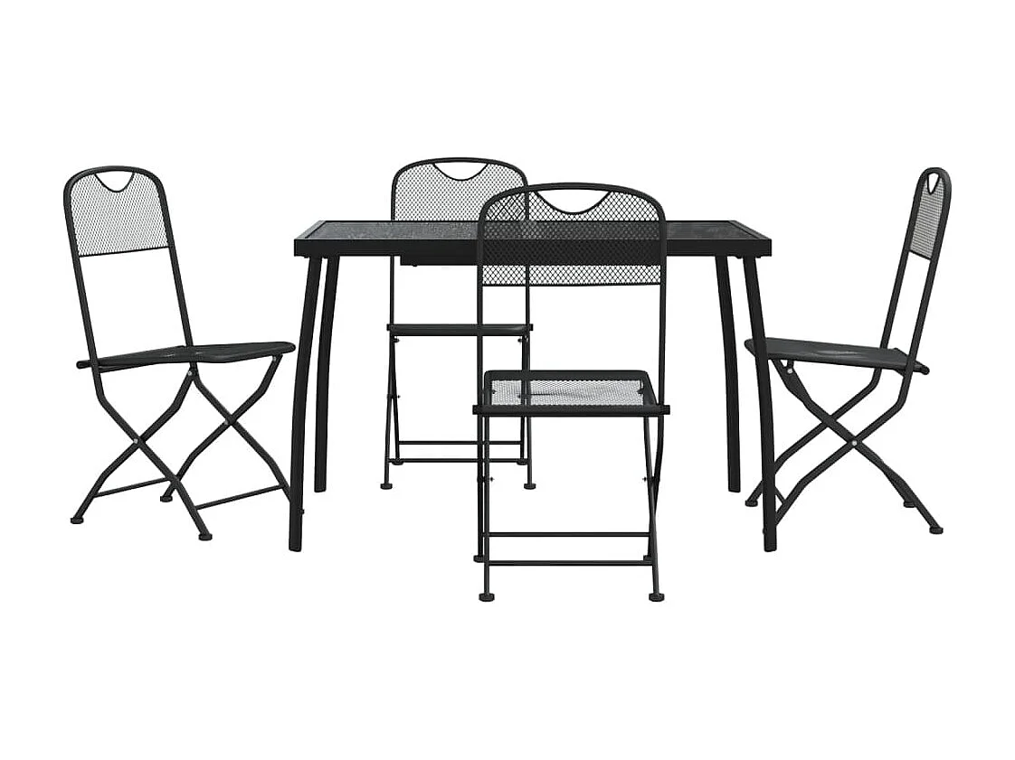 Ensemble à manger de jardin 5 pcs anthracite métal maille BE65574