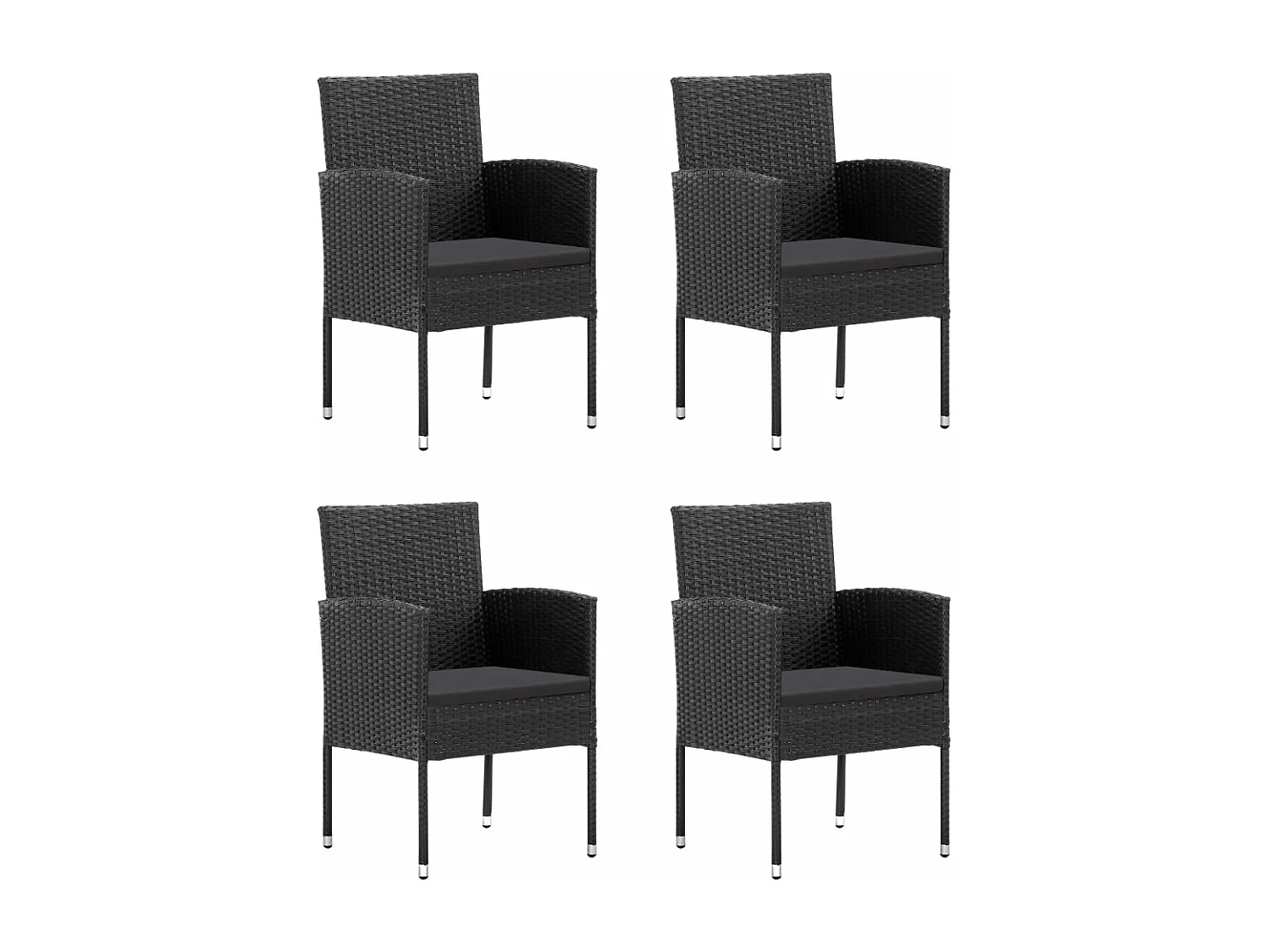 Ensemble à dîner de jardin 5 pcs Résine tressée Noir BE65317