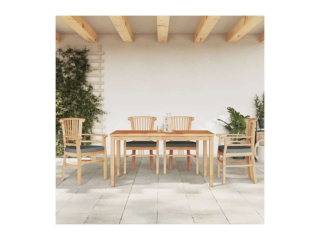 Ensemble à manger de jardin 5 pcs Bois de teck massif BE93514