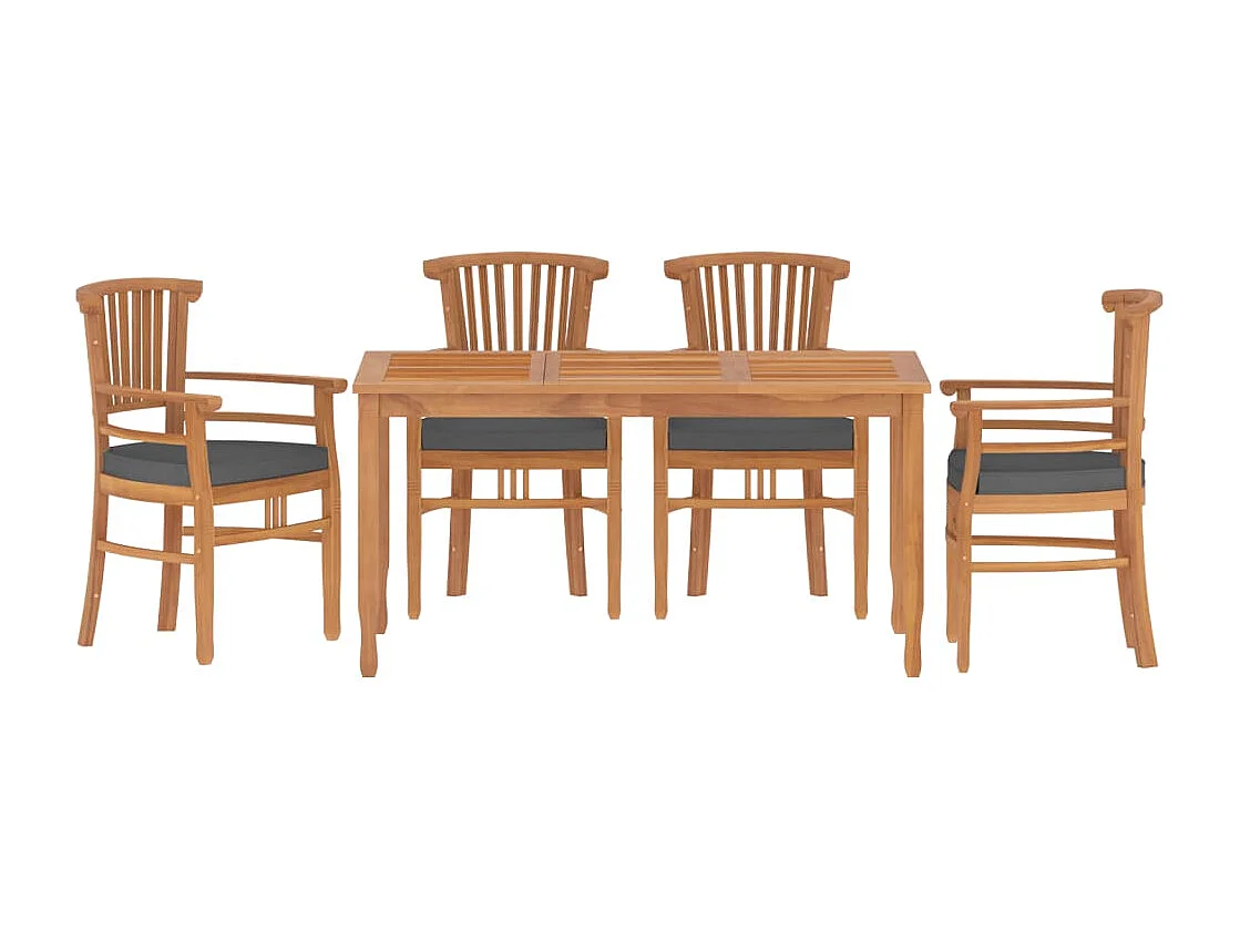 Ensemble à manger de jardin 5 pcs Bois de teck massif BE93514