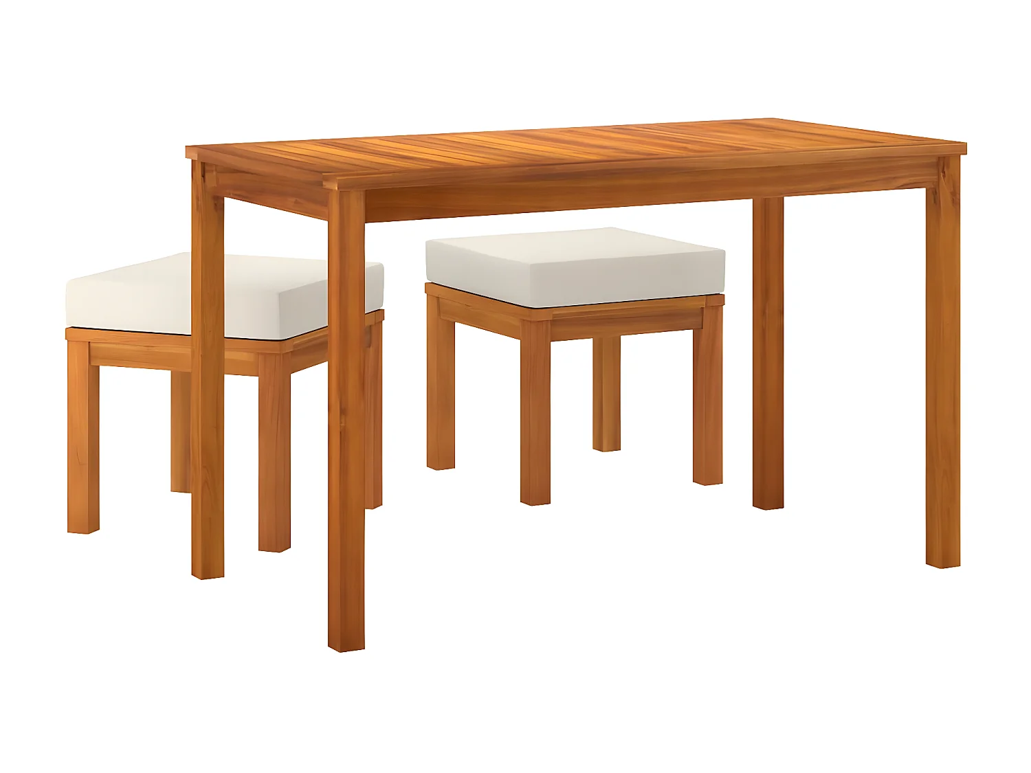 Ensemble à manger de jardin 3 pcs et coussins Acacia solide BE11059