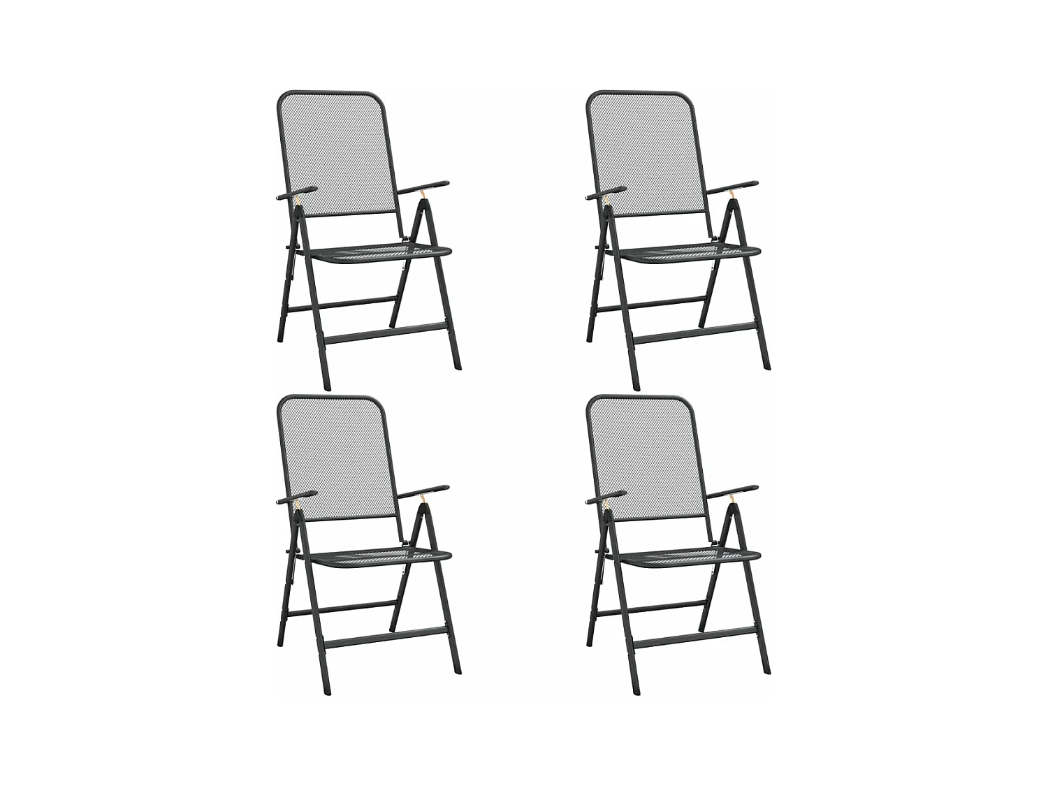 Ensemble à manger de jardin 5 pcs anthracite métal maille BE19638