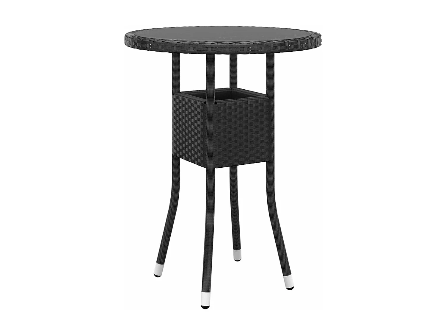 Salle à manger de jardin 3 pcs Résine tressée Noir BE63132