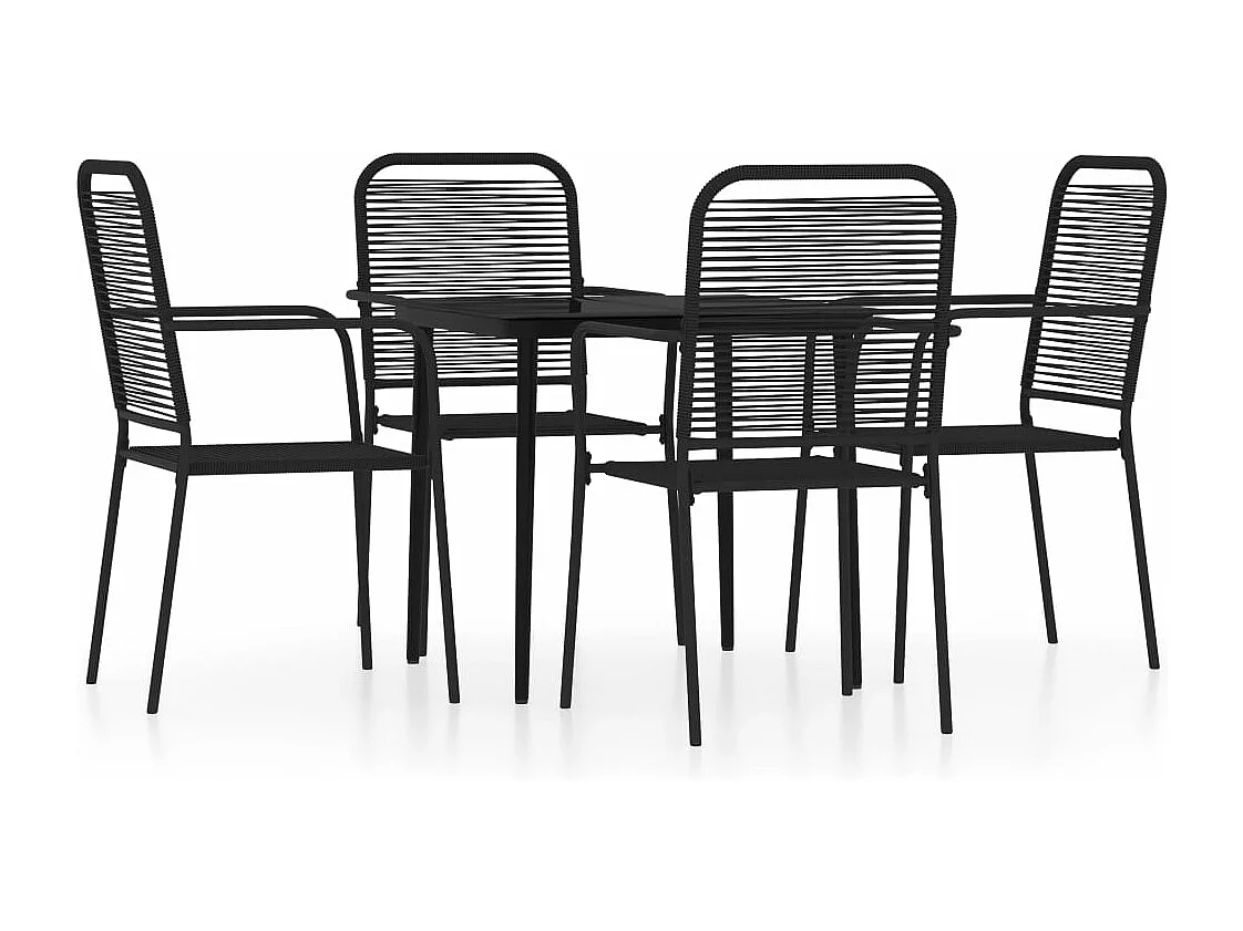 Ensemble de salle à manger de jardin 5 pcs Noir BE76881