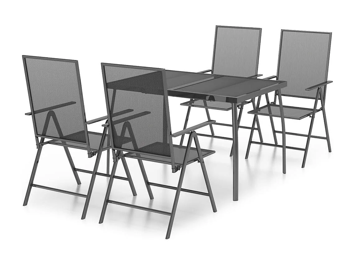 Ensemble à manger de jardin 5 pcs anthracite acier BE75685