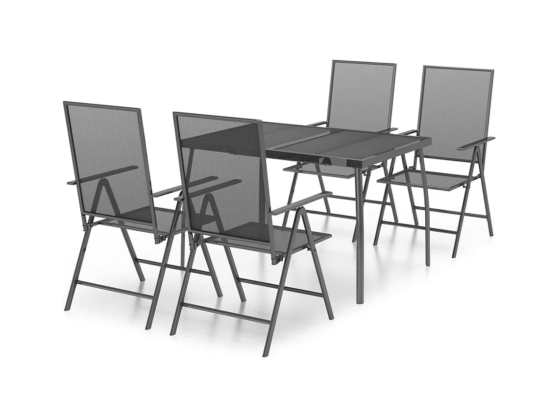 Comedor de jardín 5 piezas acero gris antracita YOE61647