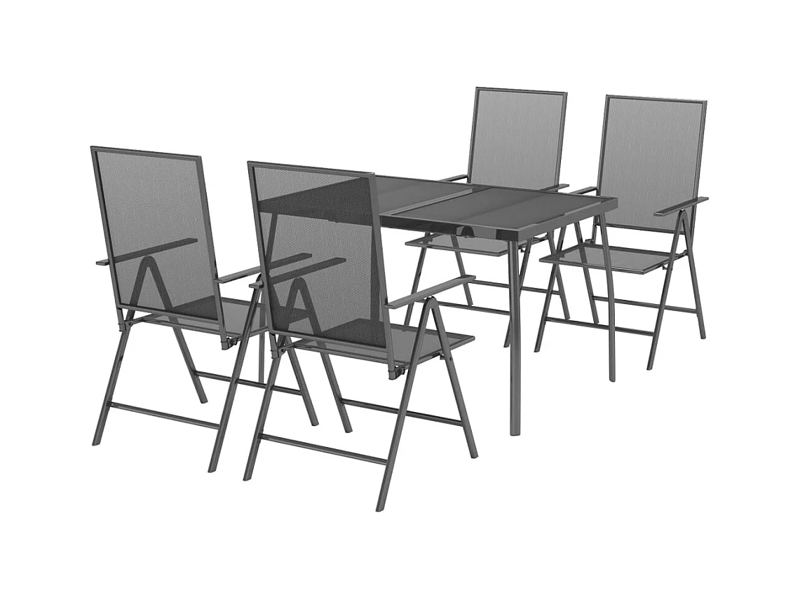 Comedor de jardín 5 piezas acero gris antracita YOE61647