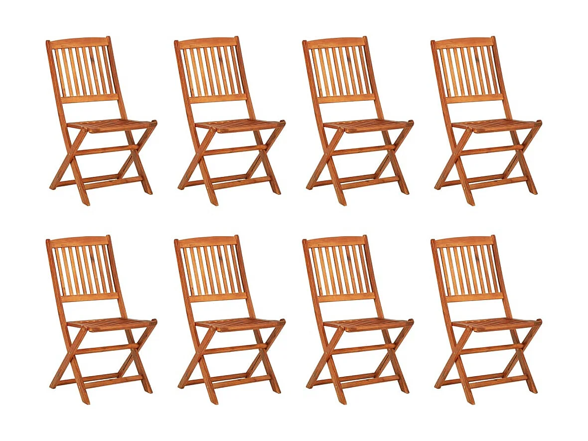 Salle à manger de jardin 9 pcs Bois d'acacia massif BE96843