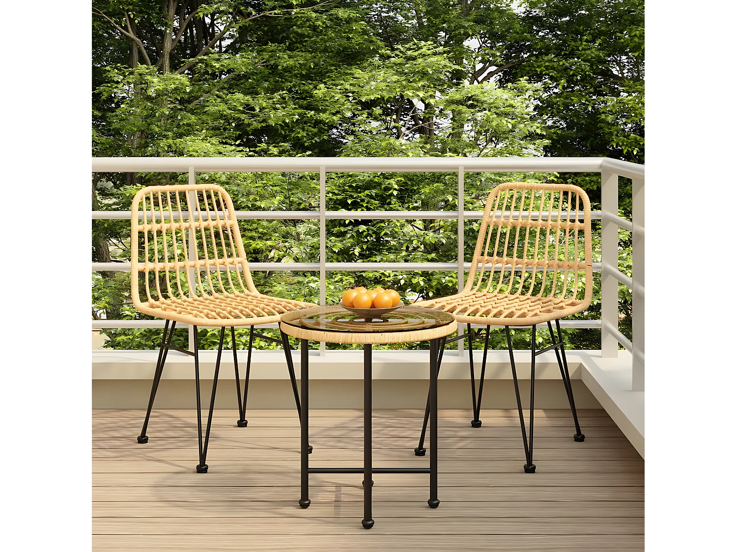 3-tlg. Garten-Essgruppe,Gartensitzgruppe Poly Rattan -gkd52839