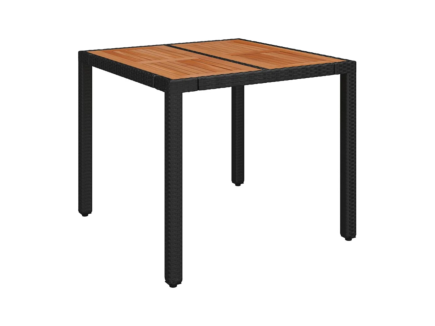 3-tlg. Garten-Essgruppe,Gartensitzgruppe mit Kissen Schwarz Poly Rattan -gkd13315