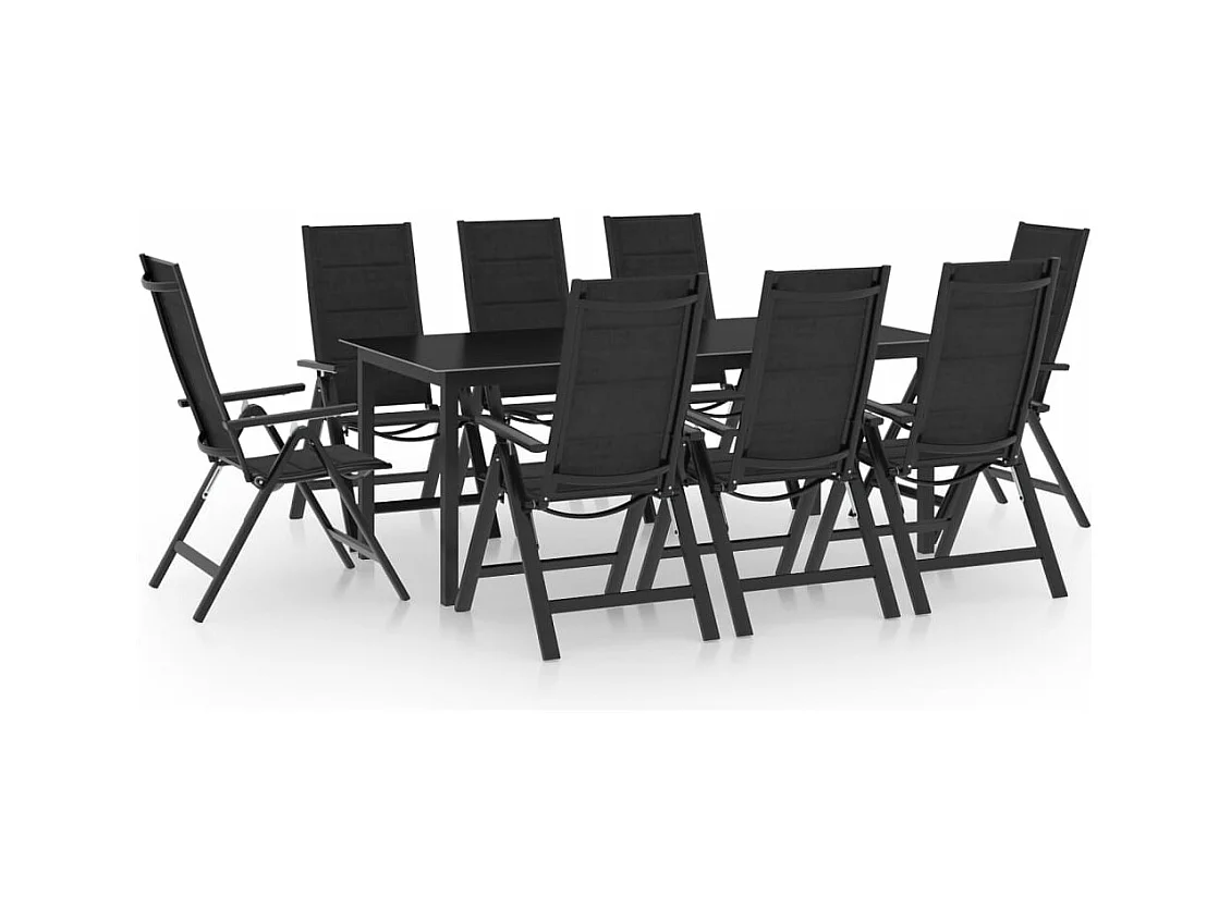 Ensemble de salle à manger de jardin 9 pcs Aluminium Anthracite BE46603