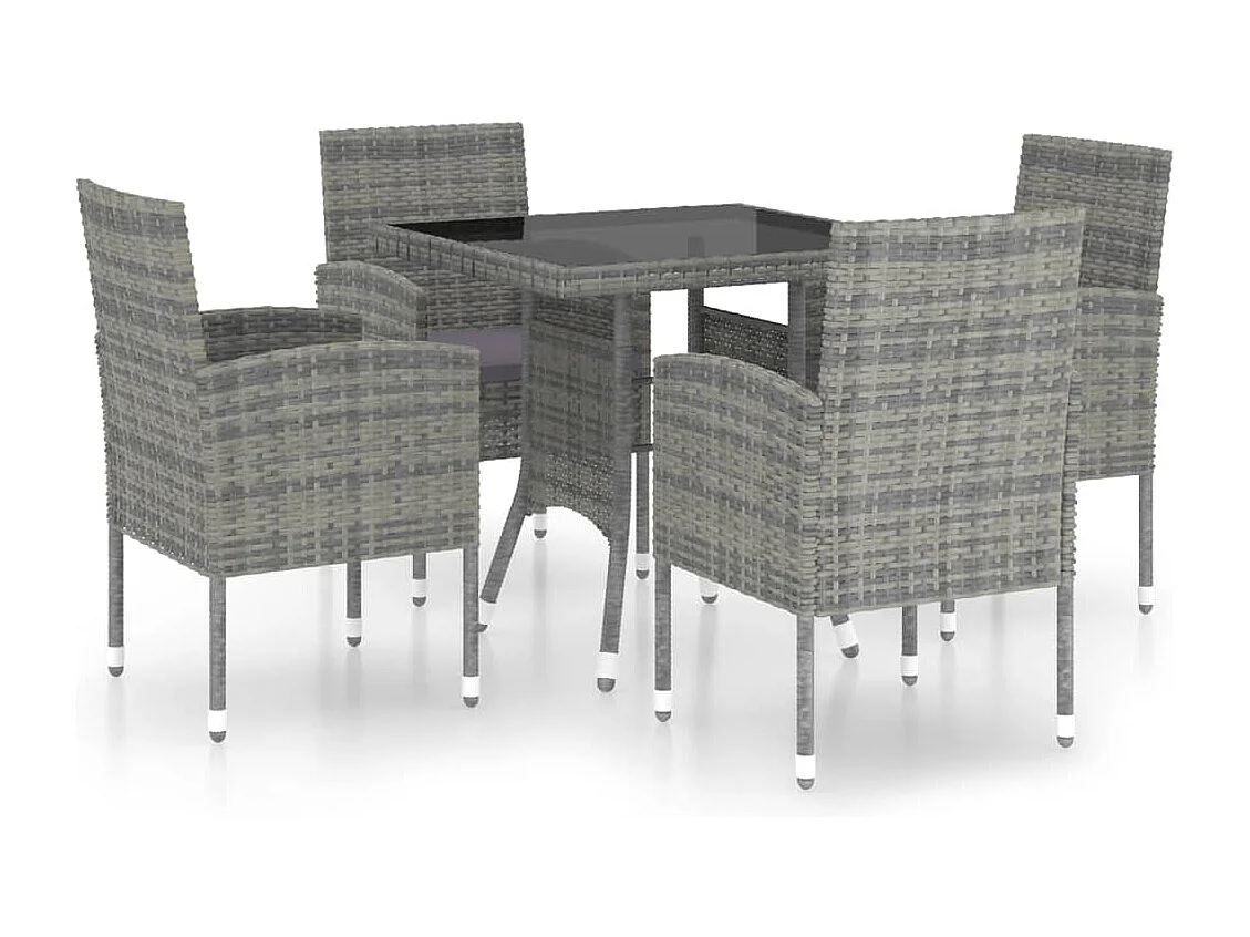 Ensemble à dîner de jardin 5 pcs Résine tressée Anthracite BE15883