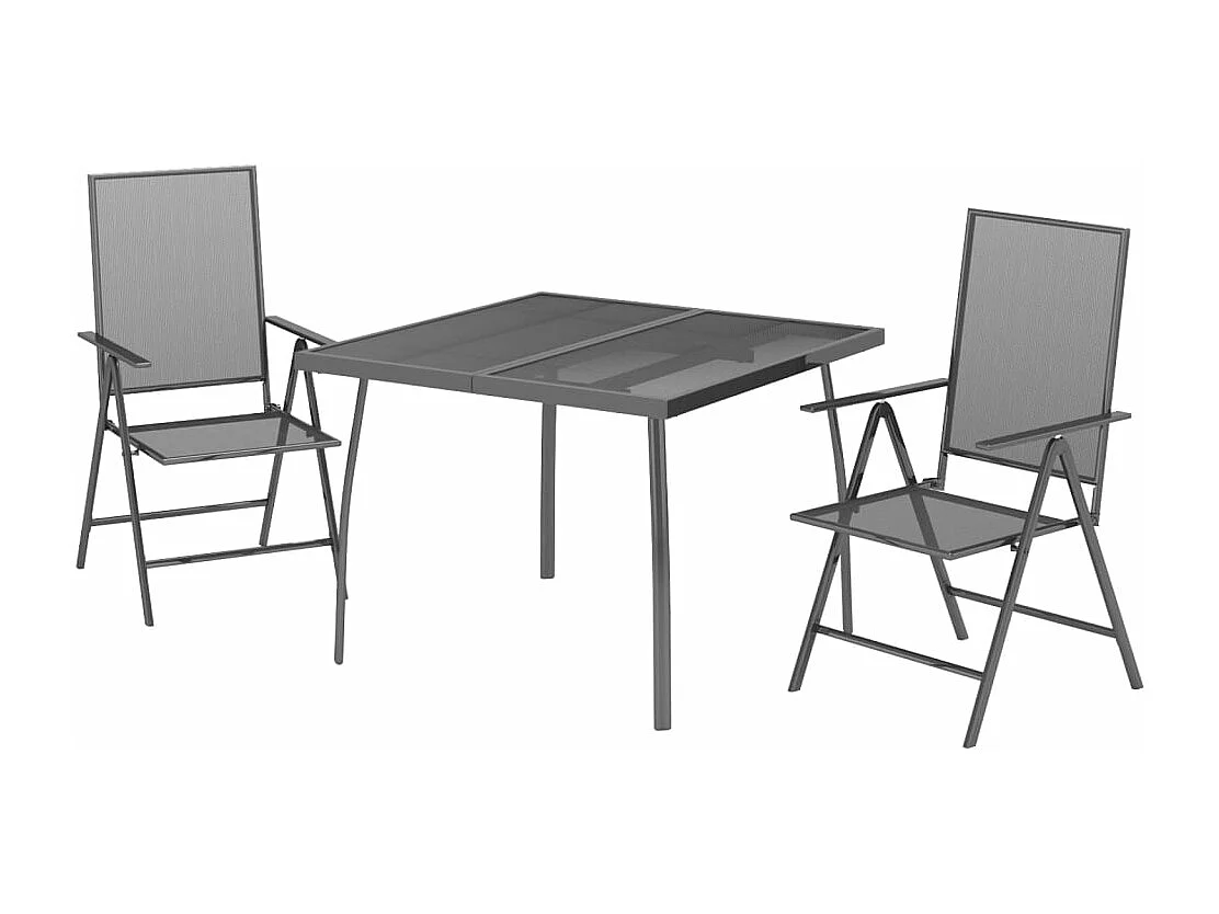 Ensemble à manger de jardin 3 pcs anthracite acier BE19626