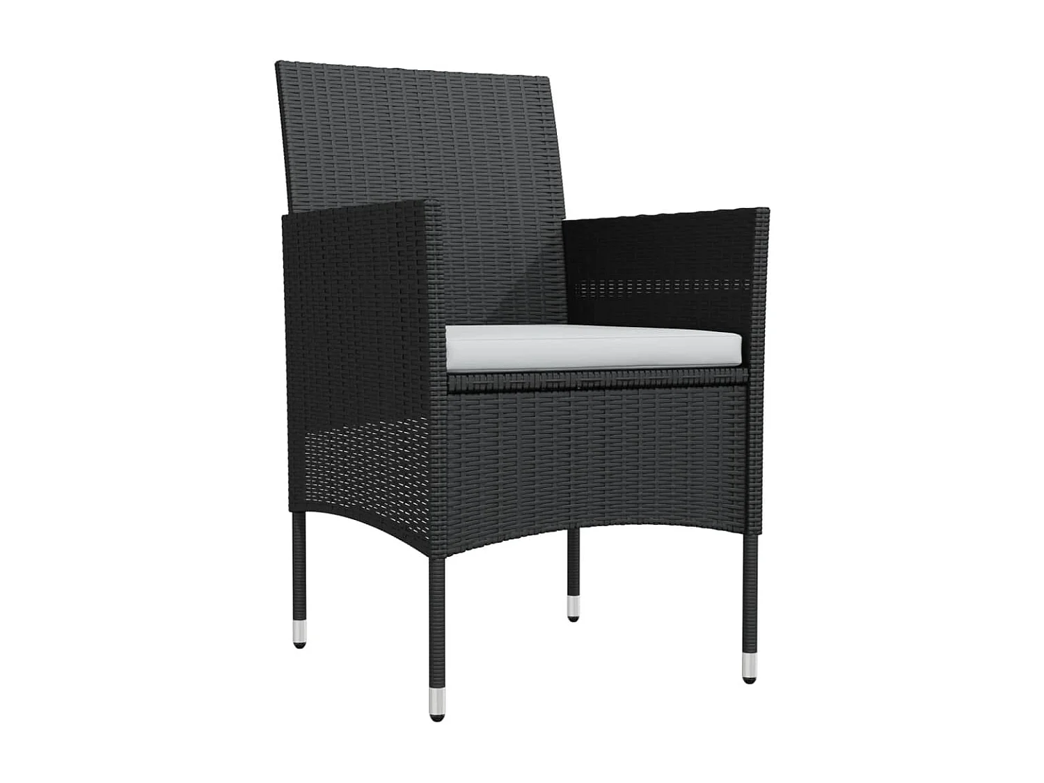 5 pcs conjunto de jantar p/ jardim c/ almofadões preto PT950898