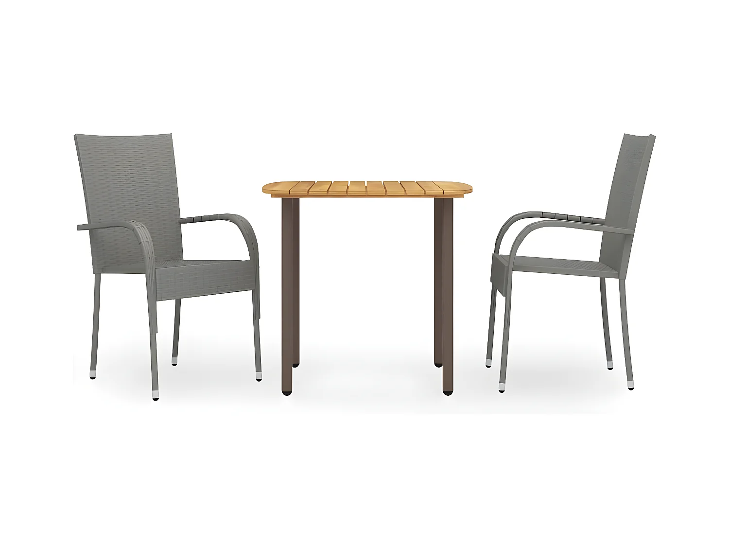 Ensemble de salle à manger de jardin 3 pcs Résine tressée Gris BE60829