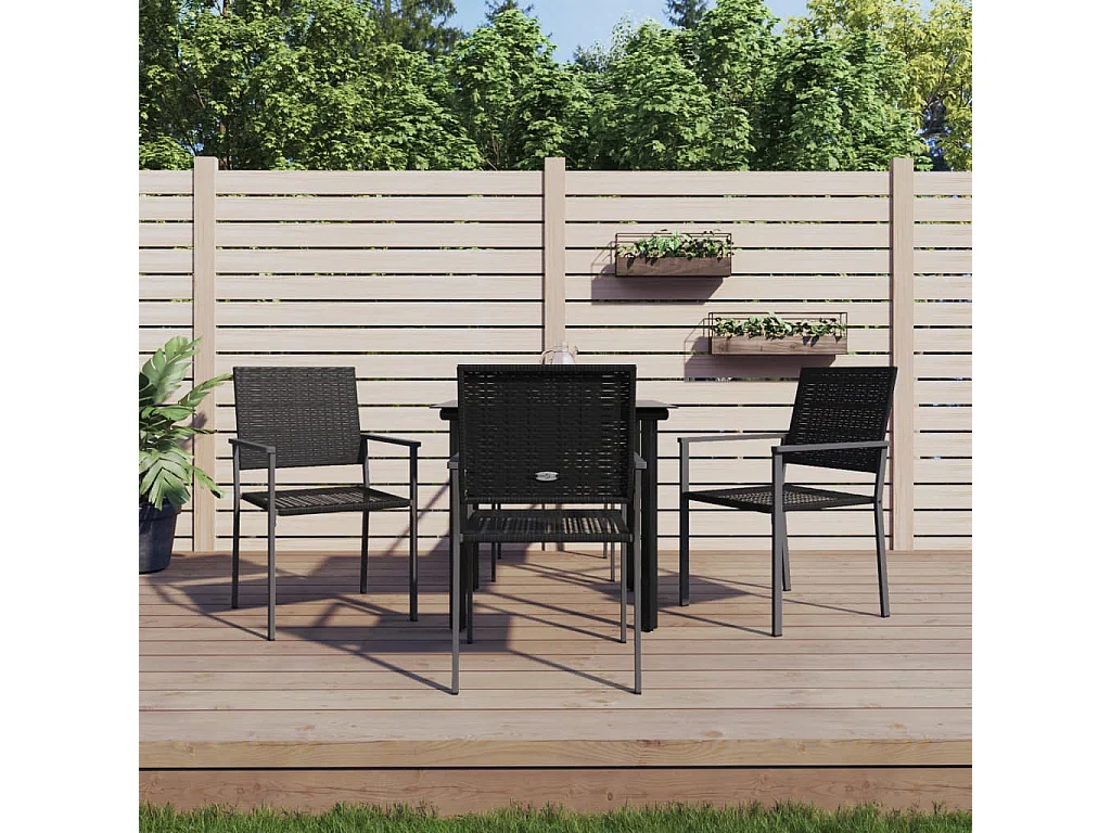 Ensemble à manger de jardin 5 pcs résine tressée acier BE82324