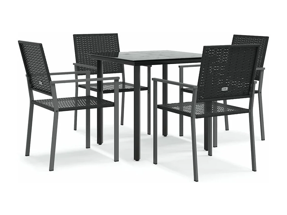 Ensemble à manger de jardin 5 pcs résine tressée acier BE82324