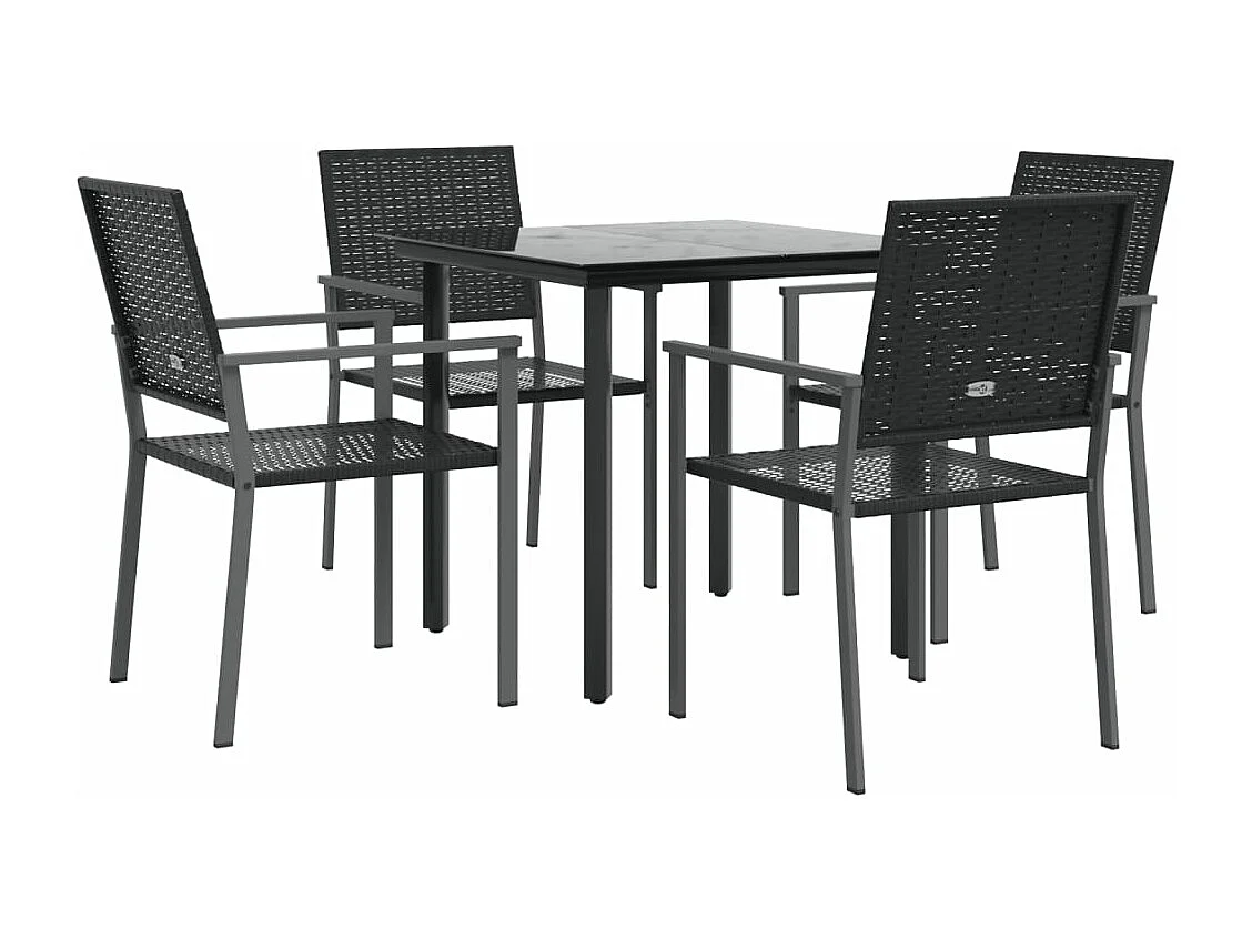 Ensemble à manger de jardin 5 pcs résine tressée acier BE82324