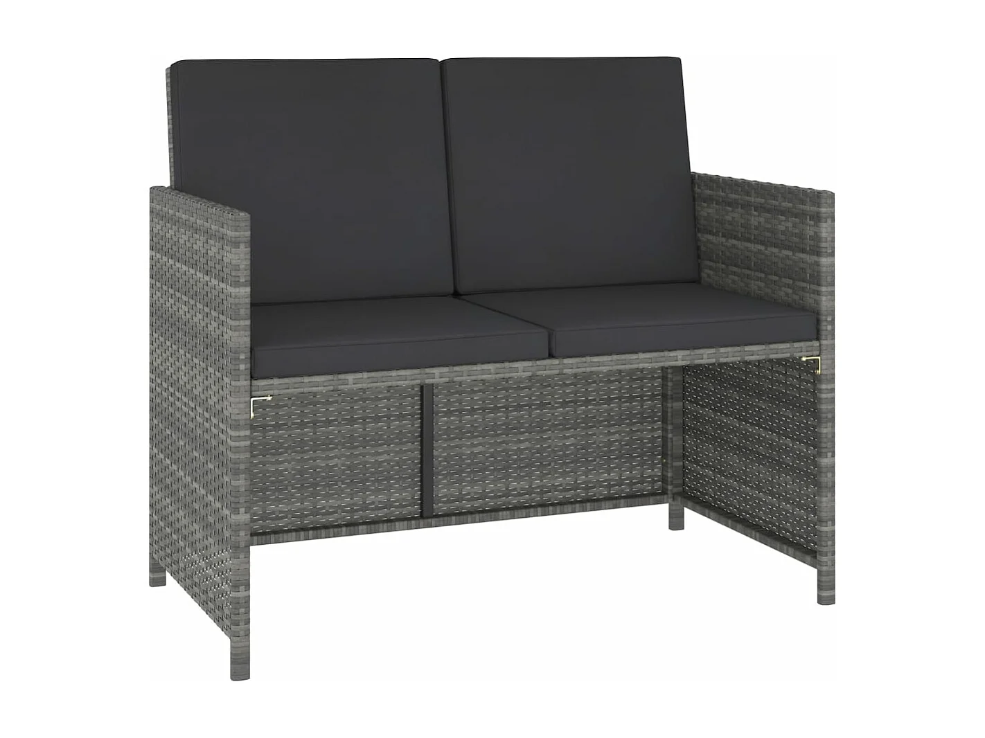 Conjunto jantar p/ exterior com almofadões 6 pcs vime cinzento PT374770