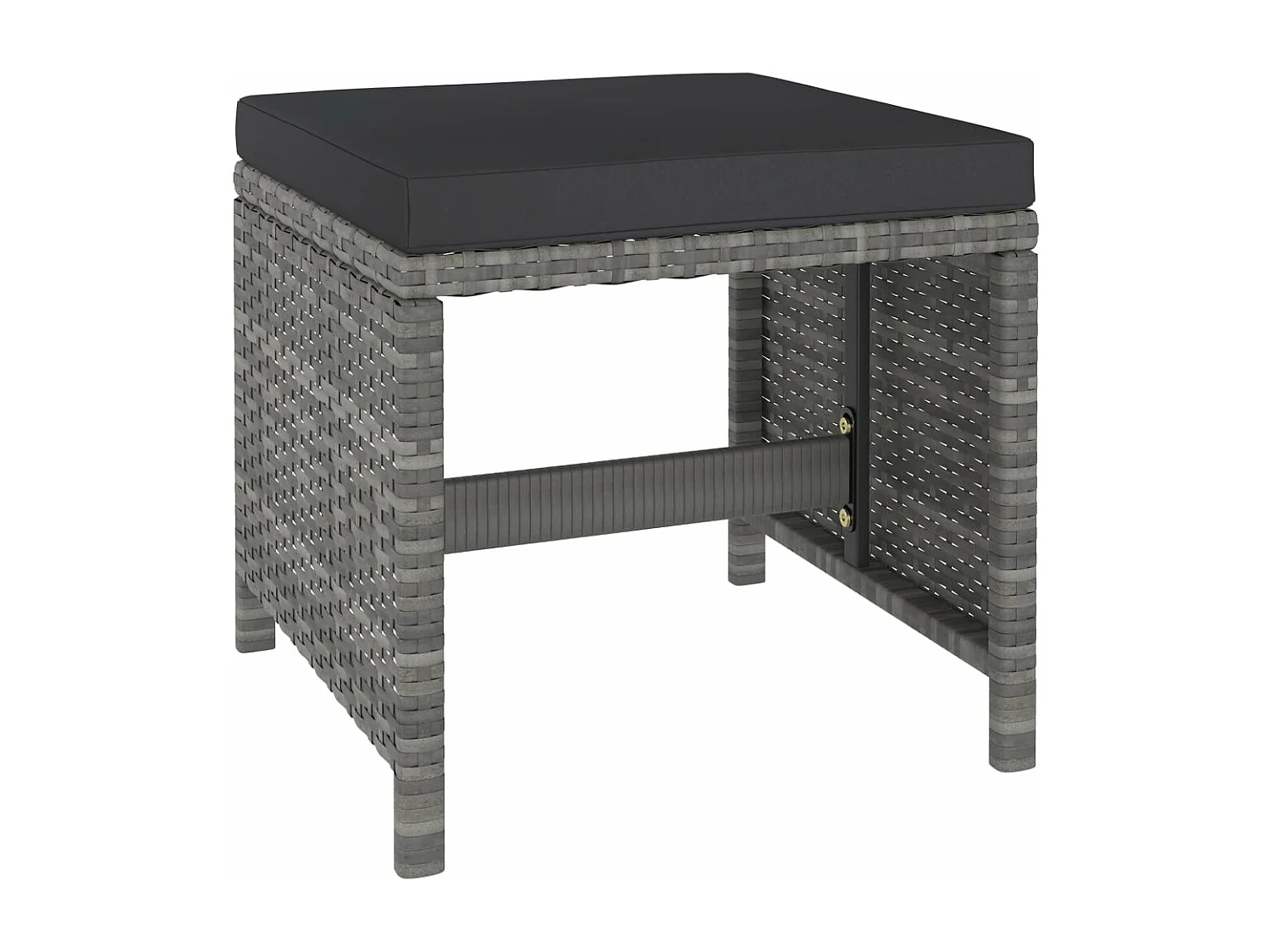 Conjunto jantar p/ exterior com almofadões 6 pcs vime cinzento PT374770