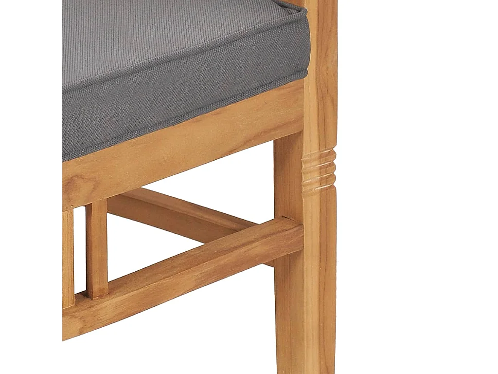 Ensemble de salle à manger de jardin 5 pcs avec coussins Teck BE60354