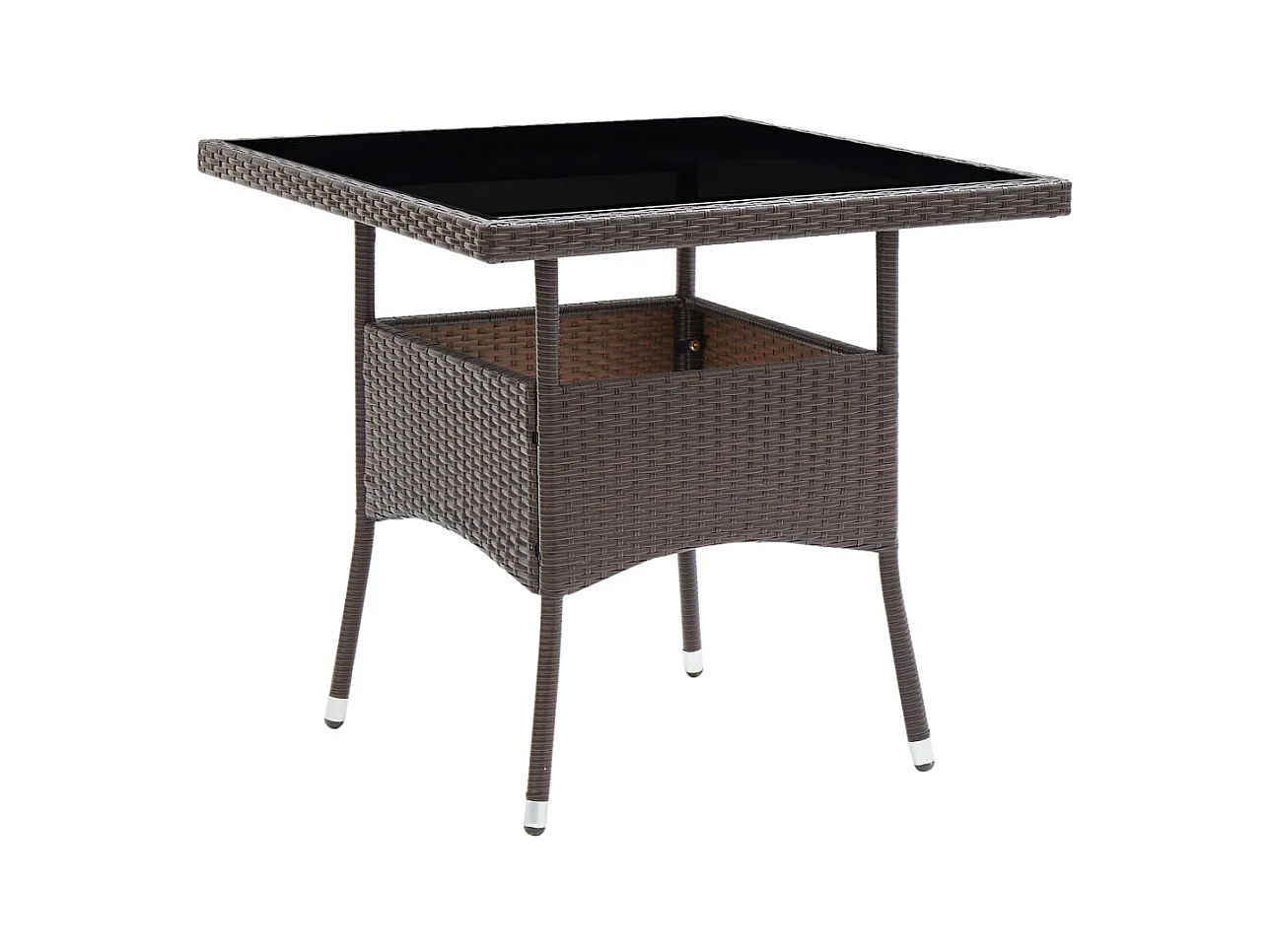 5-tlg. Garten-Essgruppe,Gartensitzgruppe Braun Poly Rattan und Glas -gkd39307