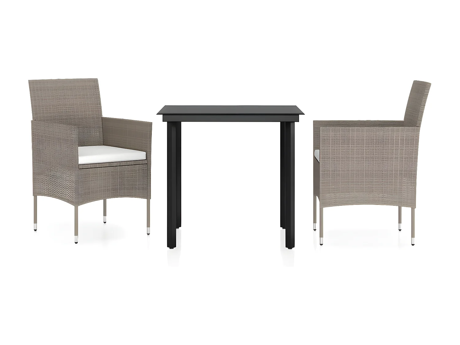 Salle à manger de jardin coussins 3 pcs Beige/noir BE90543