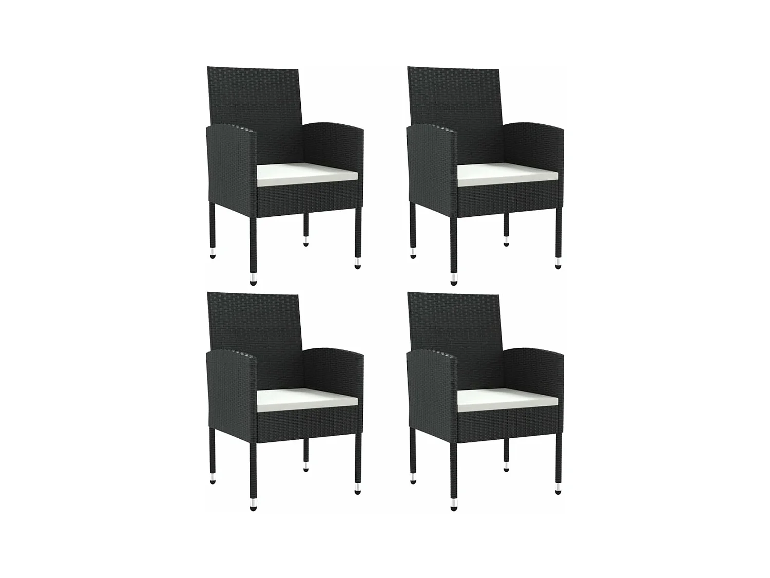 Ensemble à manger de jardin 5 pcs noir résine tressée et acier BE73841