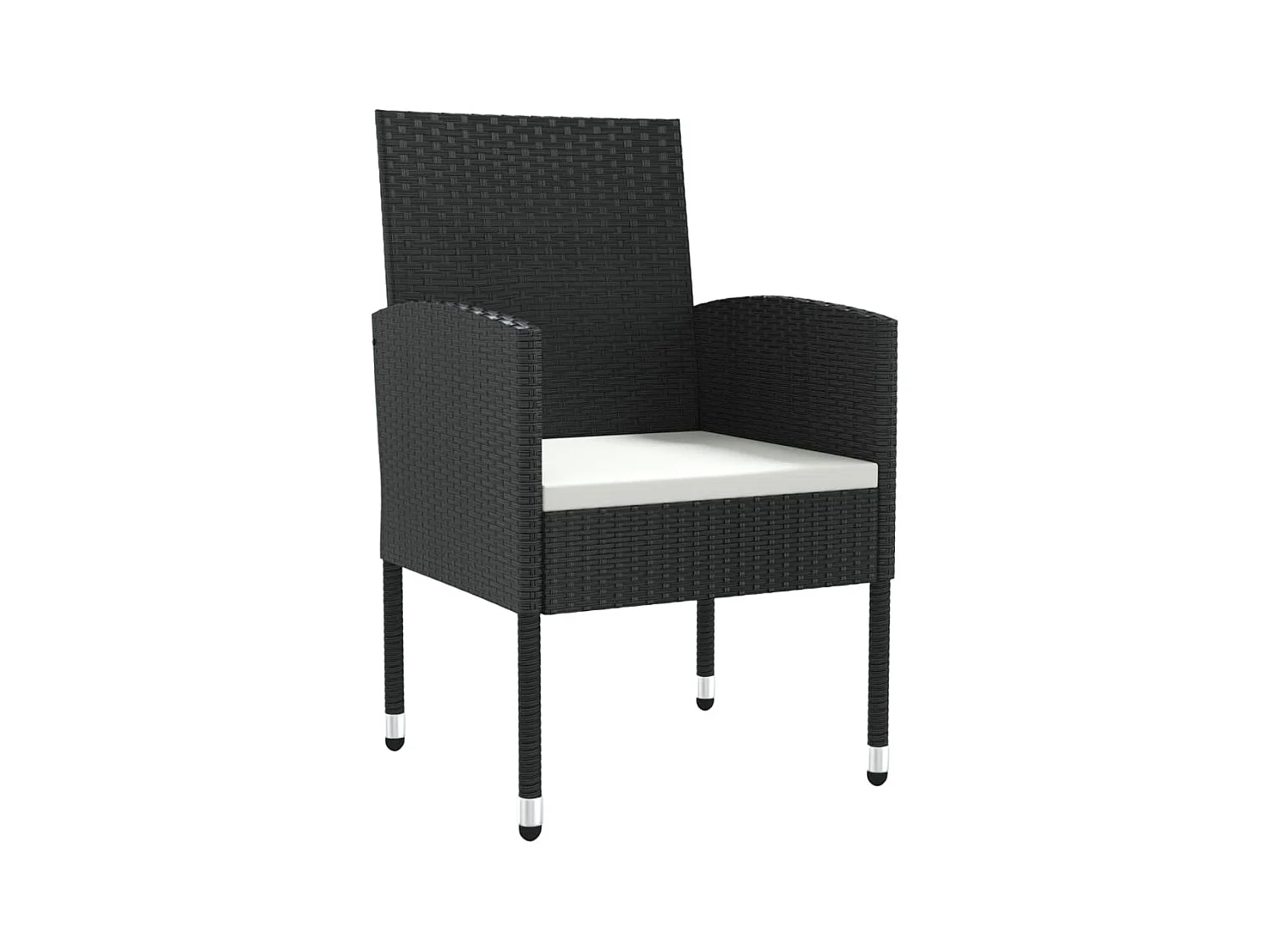 Ensemble à manger de jardin 5 pcs noir résine tressée et acier BE73841