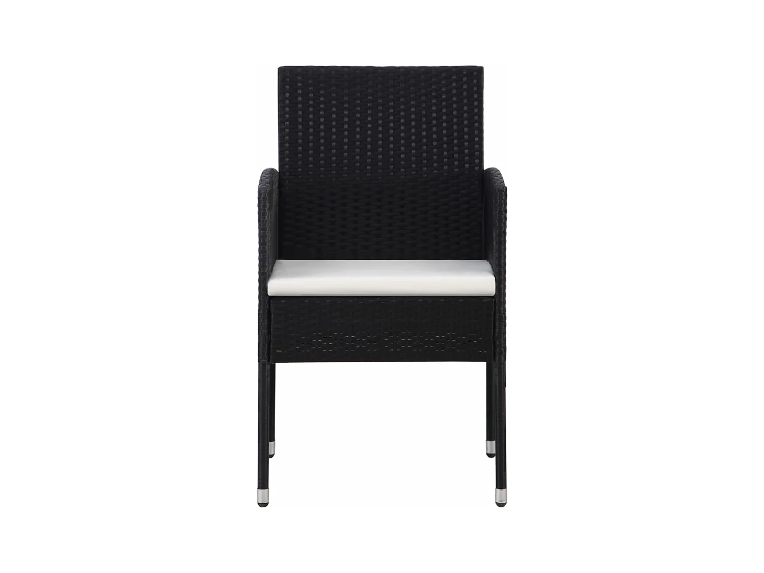 Ensemble à manger de jardin 5 pcs noir résine tressée et acier BE73841